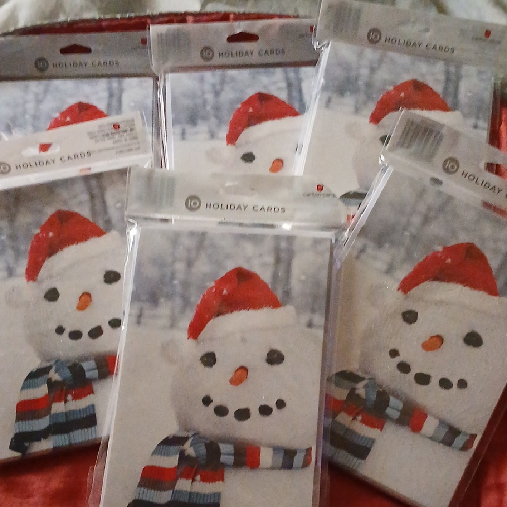 Carlton Cards:Festive Snowman Holiday Cards & Envelope Set Bundle Of 6packs NWT
